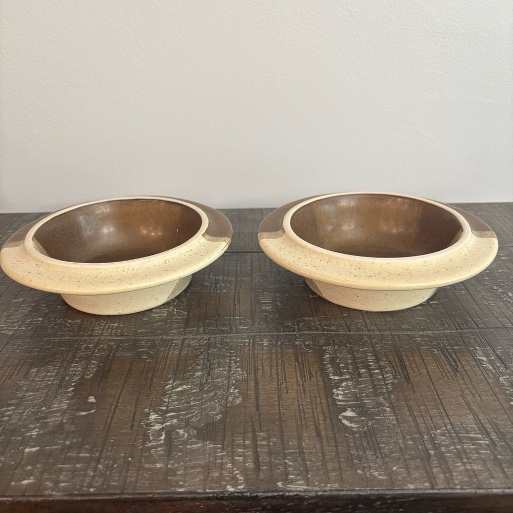Lot of 2 Fabrik Agate Pass Stoneware Rimmed Cereal Soup Bowl 7" diameter Vintage